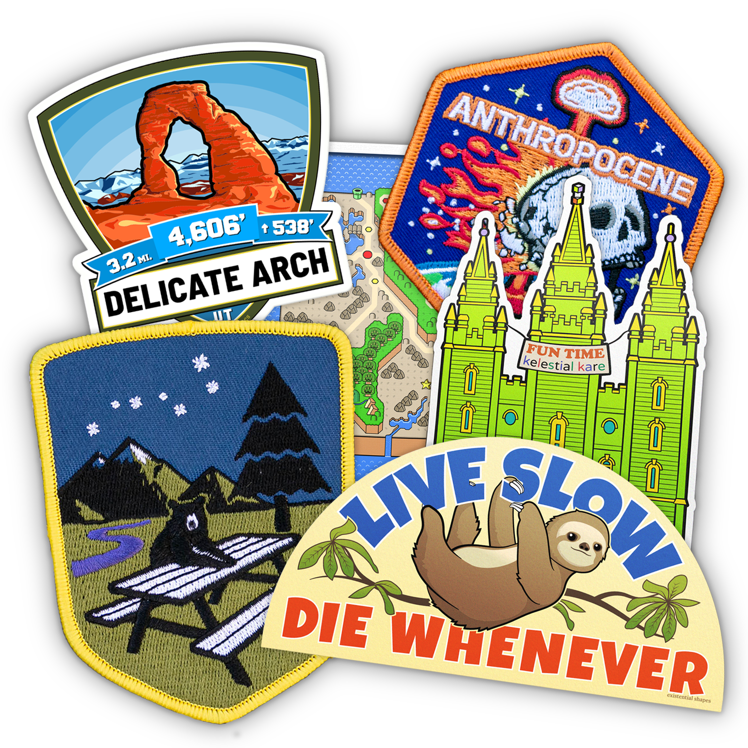 Shop patches and stickers